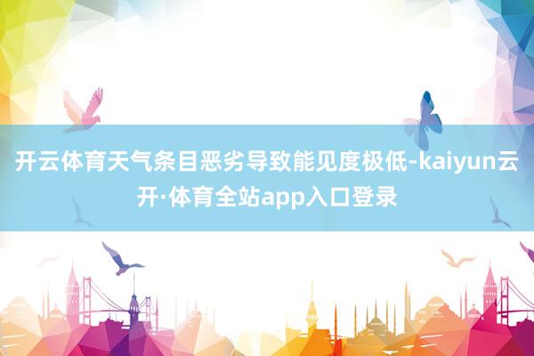 开云体育天气条目恶劣导致能见度极低-kaiyun云开·体育全站app入口登录