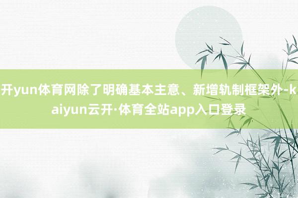开yun体育网除了明确基本主意、新增轨制框架外-kaiyun云开·体育全站app入口登录