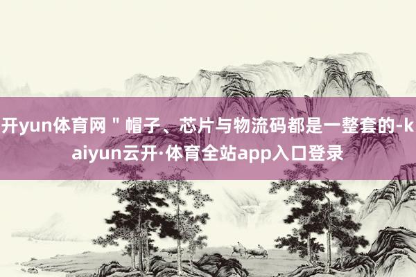开yun体育网＂帽子、芯片与物流码都是一整套的-kaiyun云开·体育全站app入口登录