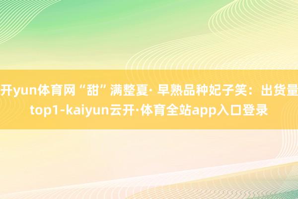 开yun体育网“甜”满整夏· 早熟品种妃子笑：出货量top1-kaiyun云开·体育全站app入口登录