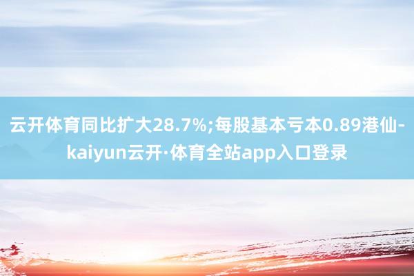 云开体育同比扩大28.7%;每股基本亏本0.89港仙-kaiyun云开·体育全站app入口登录